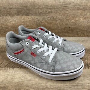 VANS Seldan Checkerboard Grey Red Skate Shoes Youth/Men's Sz 5.5 Women Sz 7 NEW